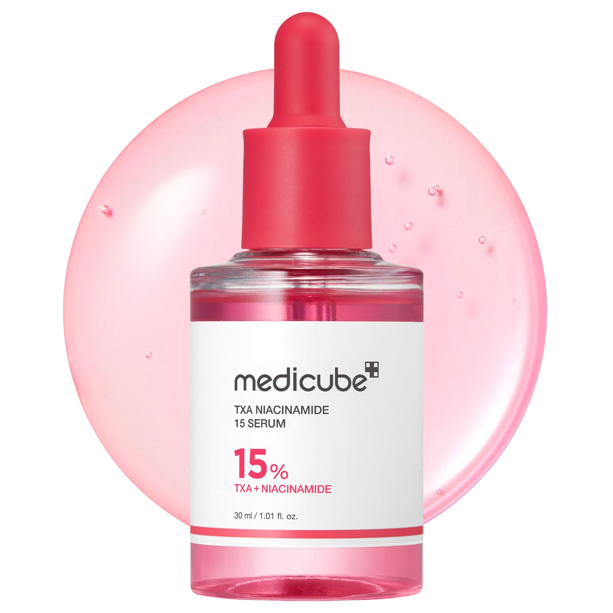 medicube front bottle showing label and product benefit of brightening