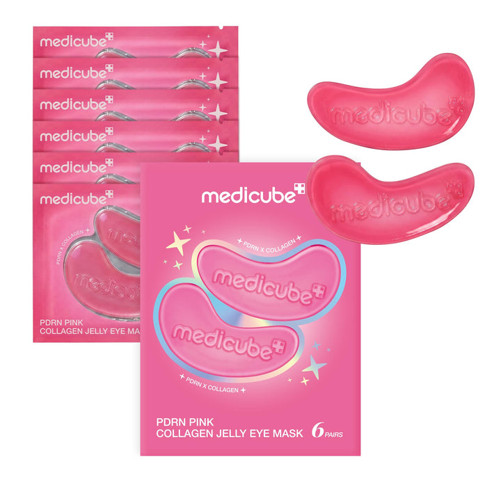 medicube front box packaging showing six pairs and benefits