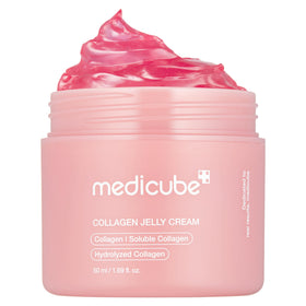 medicube front jar of collagen jelly cream showing packaging and identity benefits
