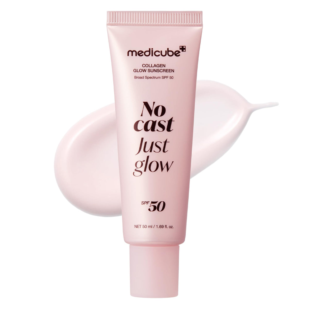 medicube front packaging showing SPF 50 and glow finish benefit
