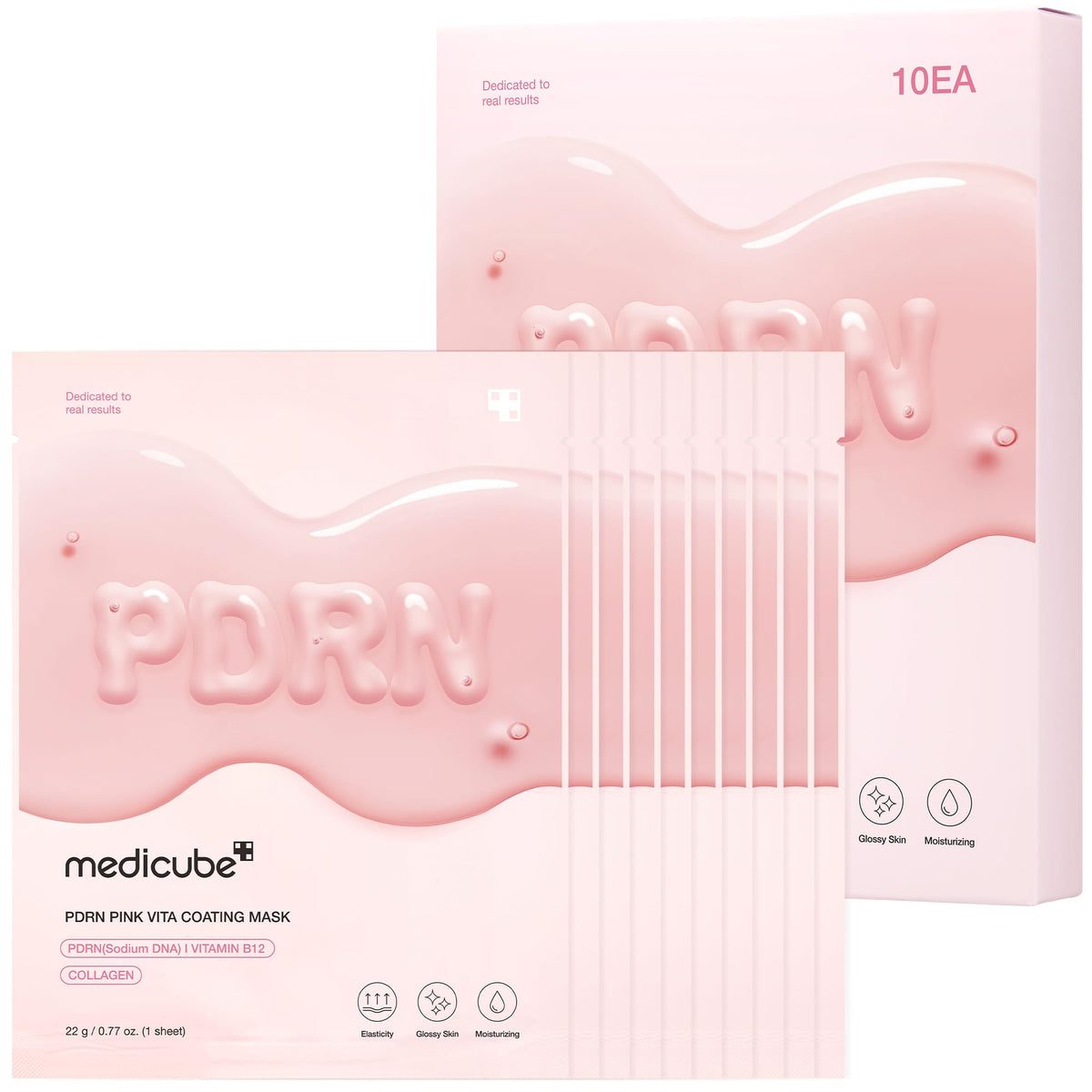 medicube front packaging showing salmon DNA mask and gift-ready presentation benefit hydration