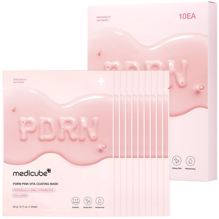 medicube front packaging showing salmon DNA mask and gift-ready presentation benefit hydration