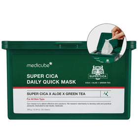 medicube front packaging showing 30 quick facial masks for fast soothing
