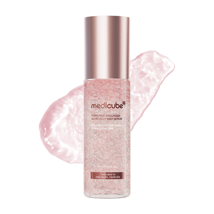 medicube front packaging showing bottle and branding with easy glow benefits