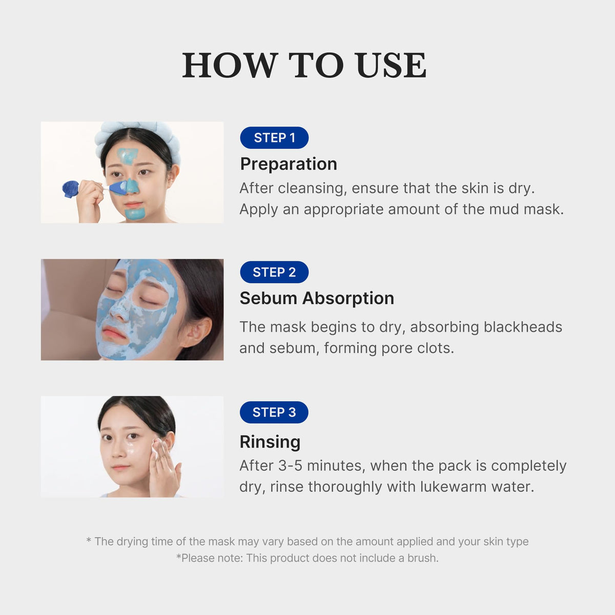 medicube bentonite and kaolin clay display highlighting deep-cleansing action