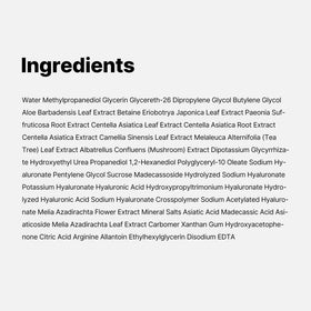 medicube ingredient label closeup showing cica-rich formula transparency