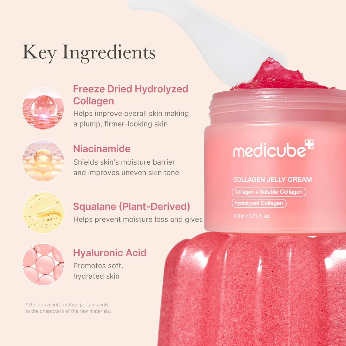 medicube jelly cream spread on hand showing easy application and quick absorption