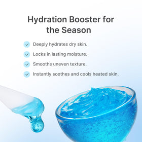 medicube graphic showing cooling effect to soothe redness and reduce heat