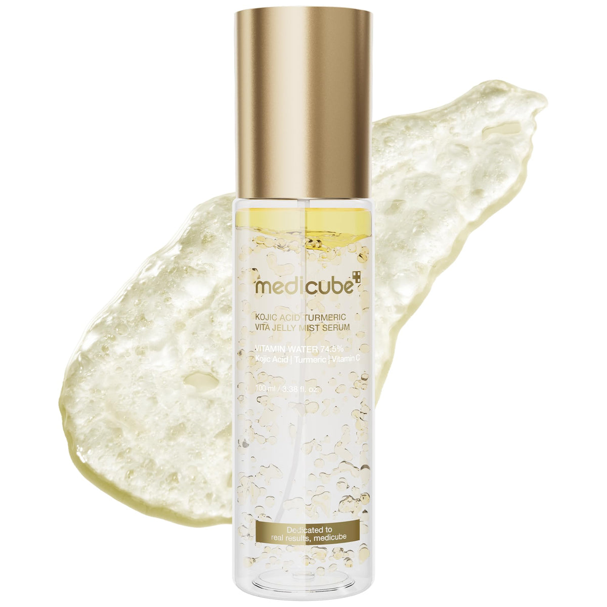 medicube front bottle showing jelly mist serum and travel-friendly size