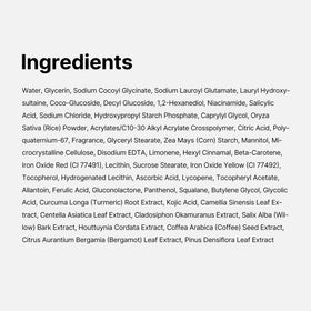 medicube product label showing kojic acid turmeric vitamin ingredients