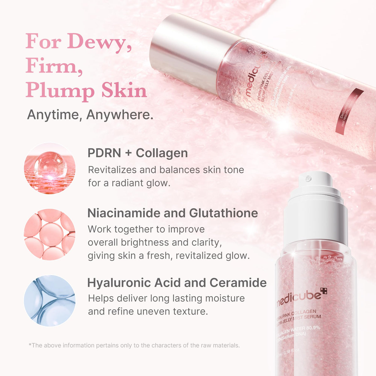 medicube mist dispersing on model’s face for instant glow and lightweight hydration