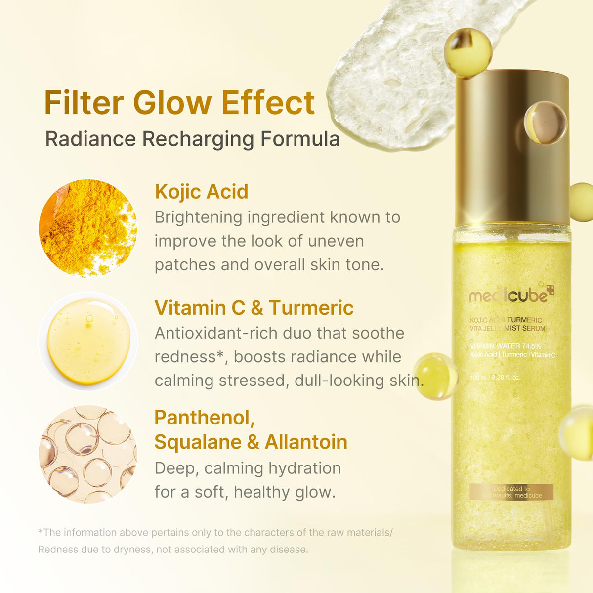 medicube mist spraying into hand for instant hydration and glow