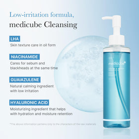 medicube oil on hand demonstrating gentle spreadability for makeup removal