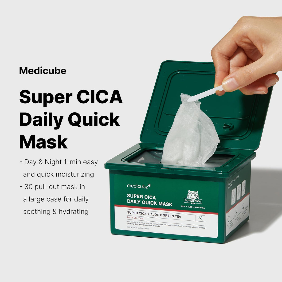 medicube open jar with visible sheets highlighting easy single-use convenience
