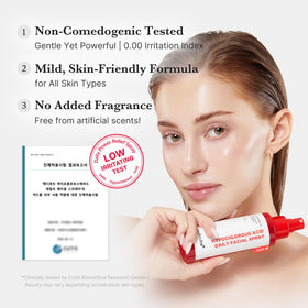 medicube package and ingredients flatlay highlighting simple, gentle formulation