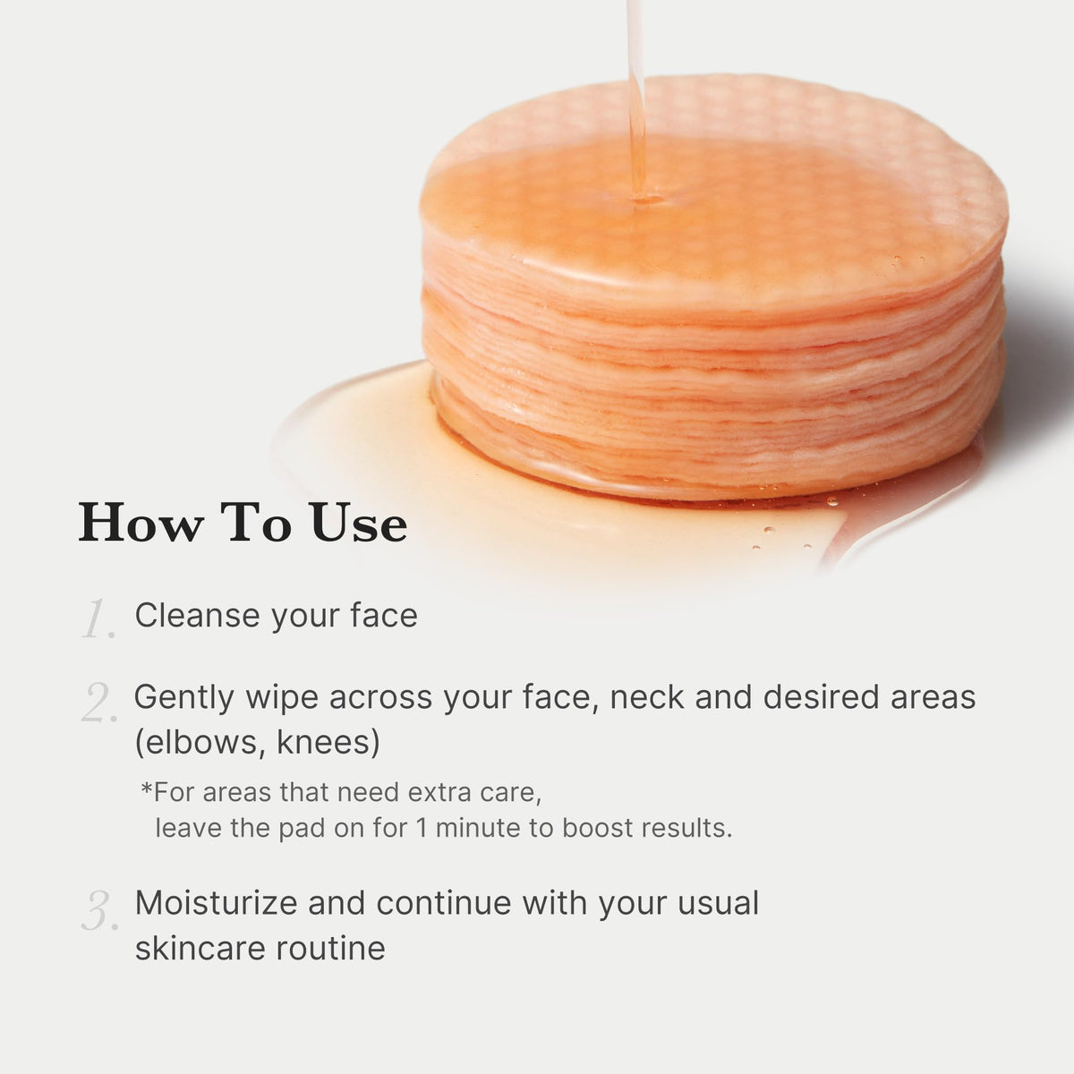 medicube pad in hand for scale, illustrating one-step exfoliating convenience