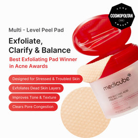 medicube close-up of pad texture, highlighting gentle exfoliation benefit