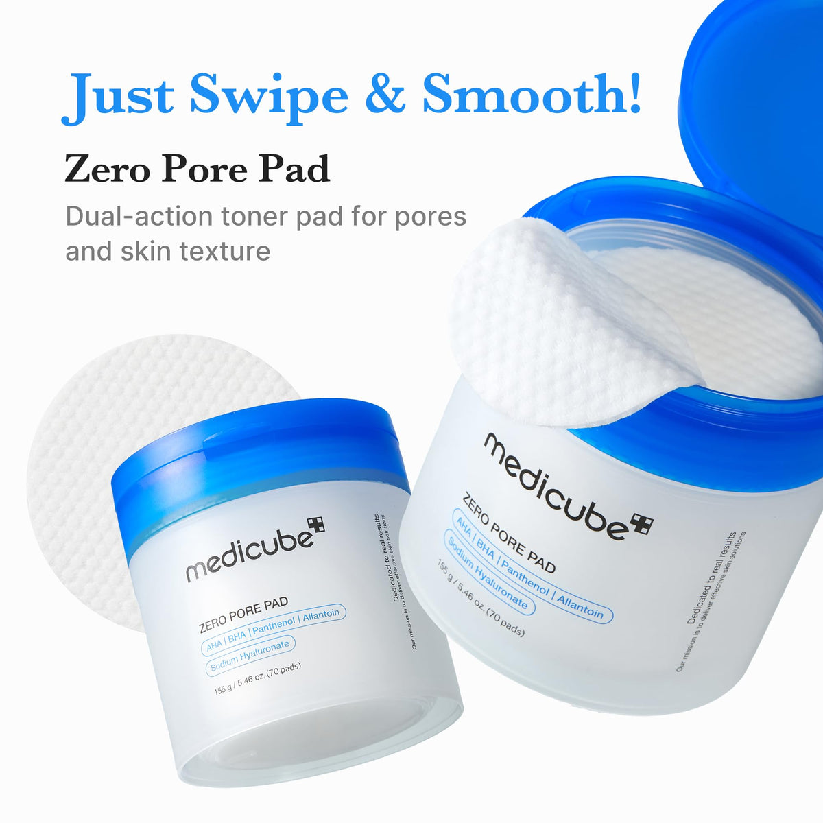 medicube embossed pad close-up showing textured side for effective exfoliation benefit