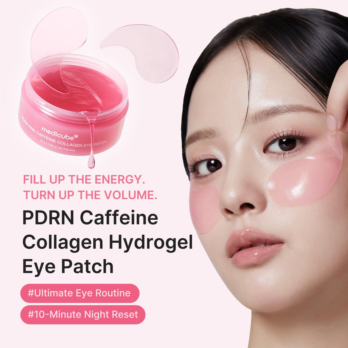medicube open tray with paired hydrogel patches highlighting convenience and readiness