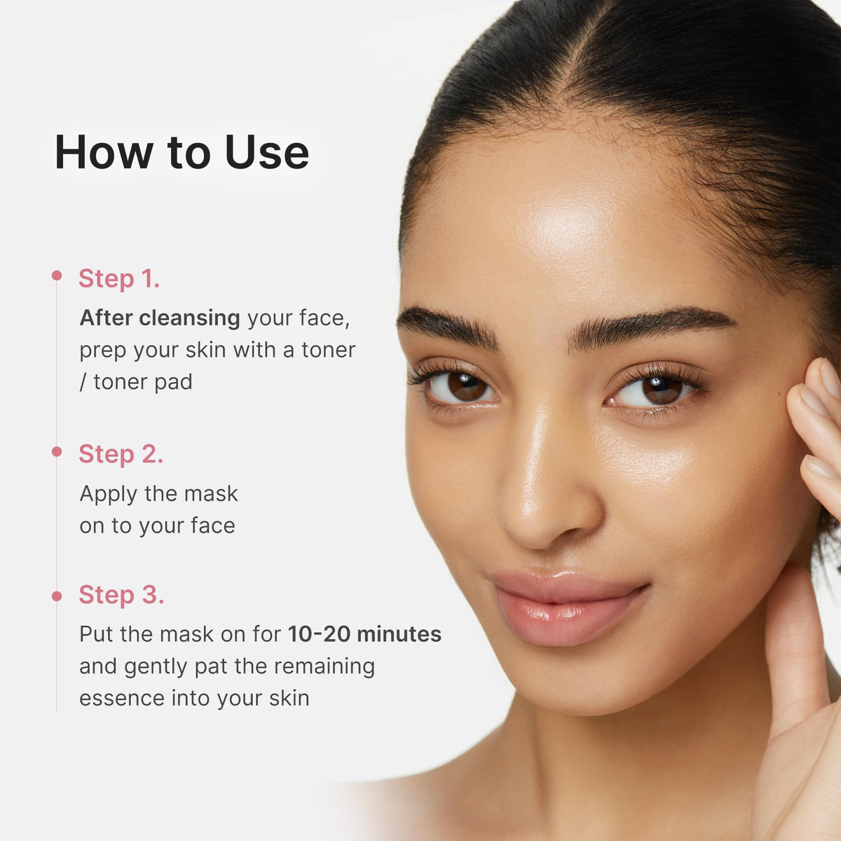 medicube mask worn by model demonstrating snug facial adherence