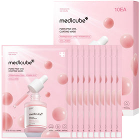 medicube box front view showing PDRN Pink Vita Coating Mask benefits