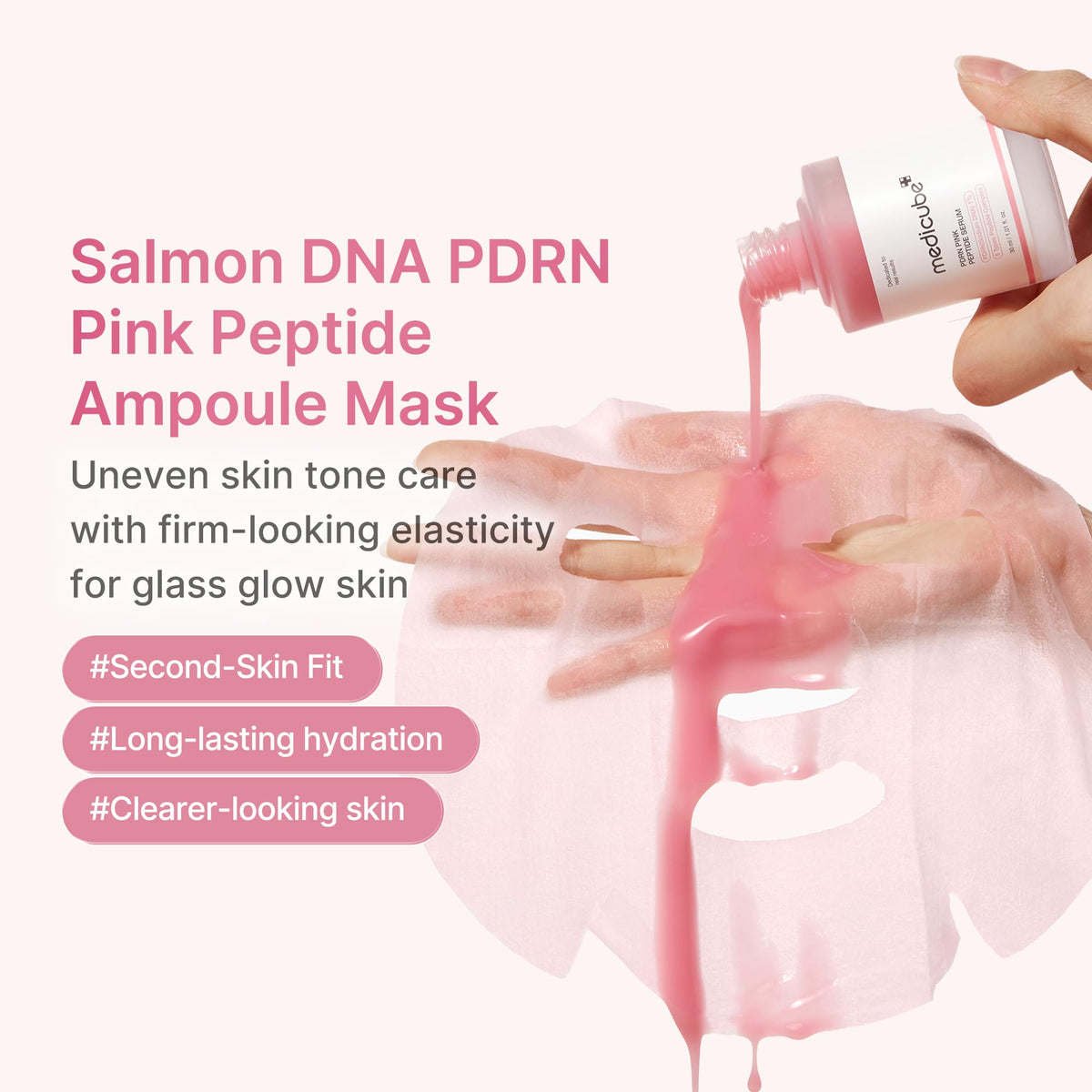 medicube single unfolded sheet mask showing thin second-skin fit benefit