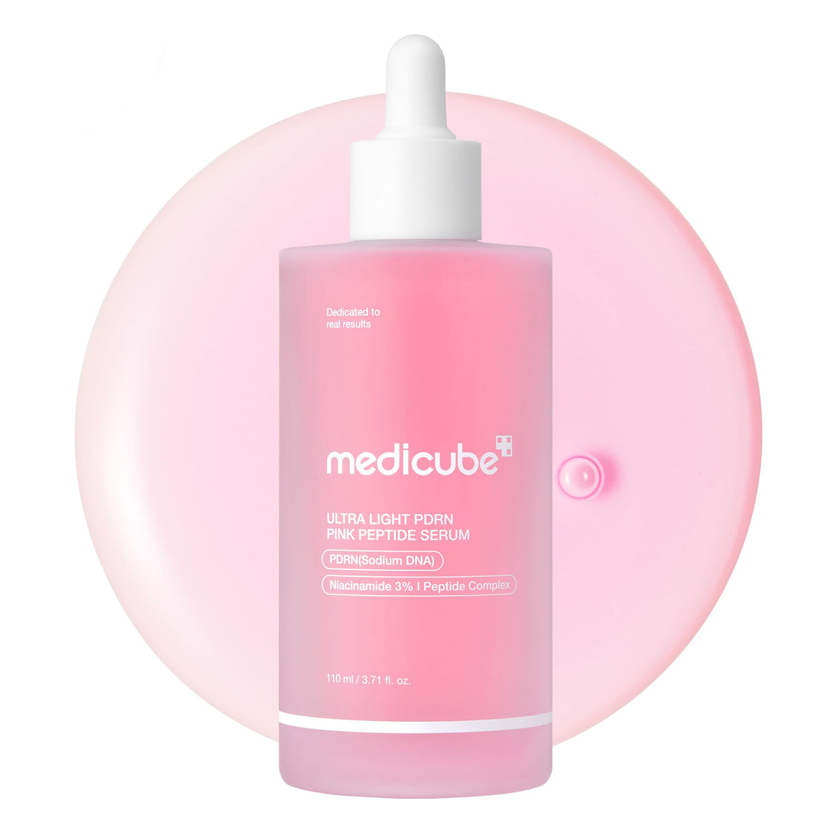 medicube bottle front view showing clean design and easy dispensing benefit