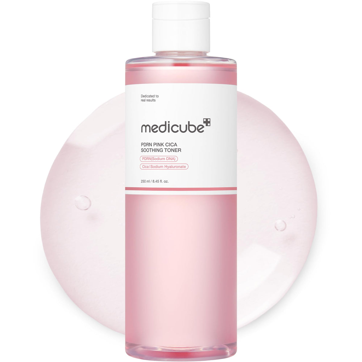 medicube front bottle view showing sleek toner packaging and easy application