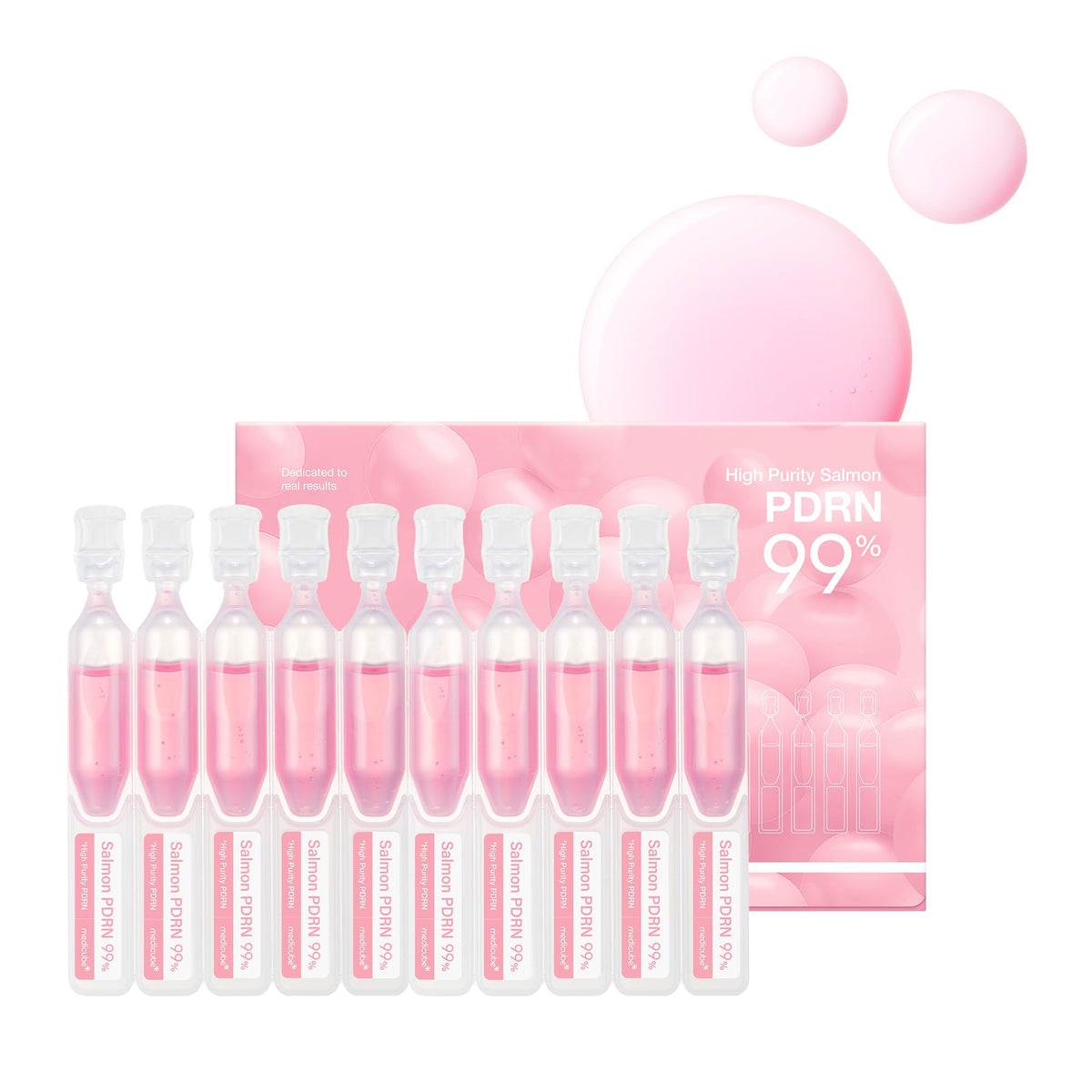 medicube front package showing pink drop vials and product benefits