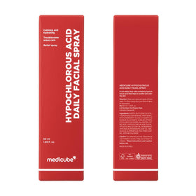 medicube product flatlay with key ingredients emphasizing gentle formula