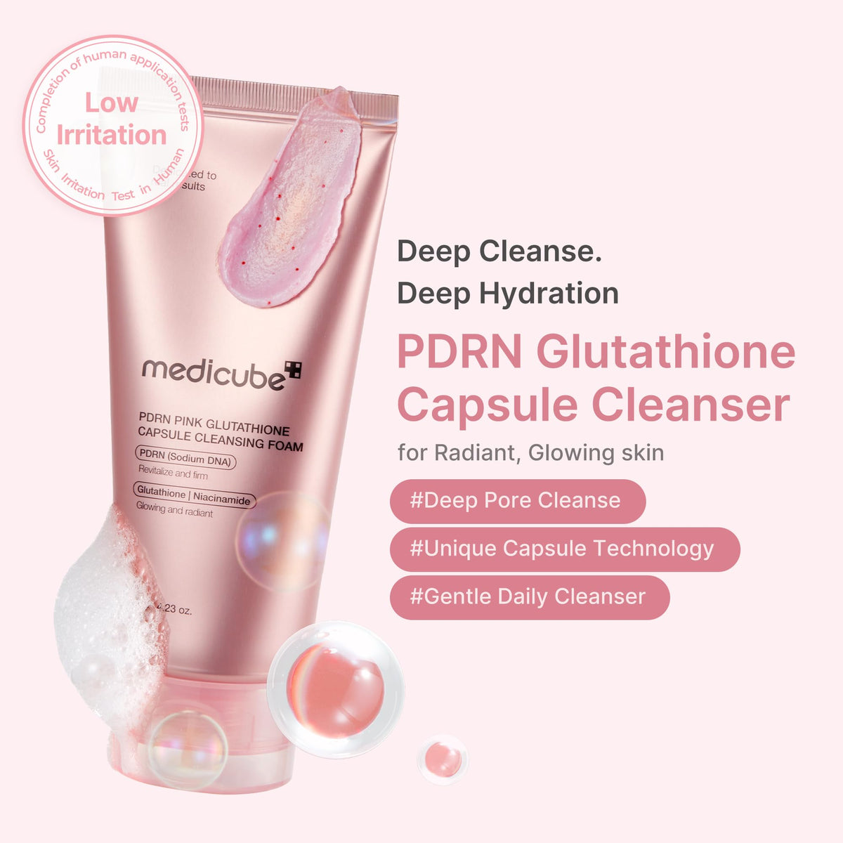 medicube pump detail highlighting easy, controlled dispensing