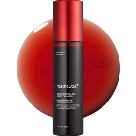 medicube front packaging of Red Body Peeling Shot showing bottle and label, clear quick-use benefit