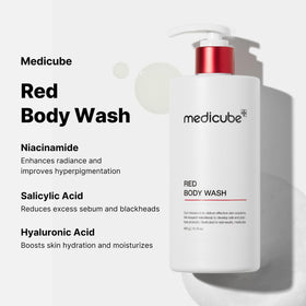 medicube ingredient visual with salicylic lactic niacinamide hyaluronic benefits