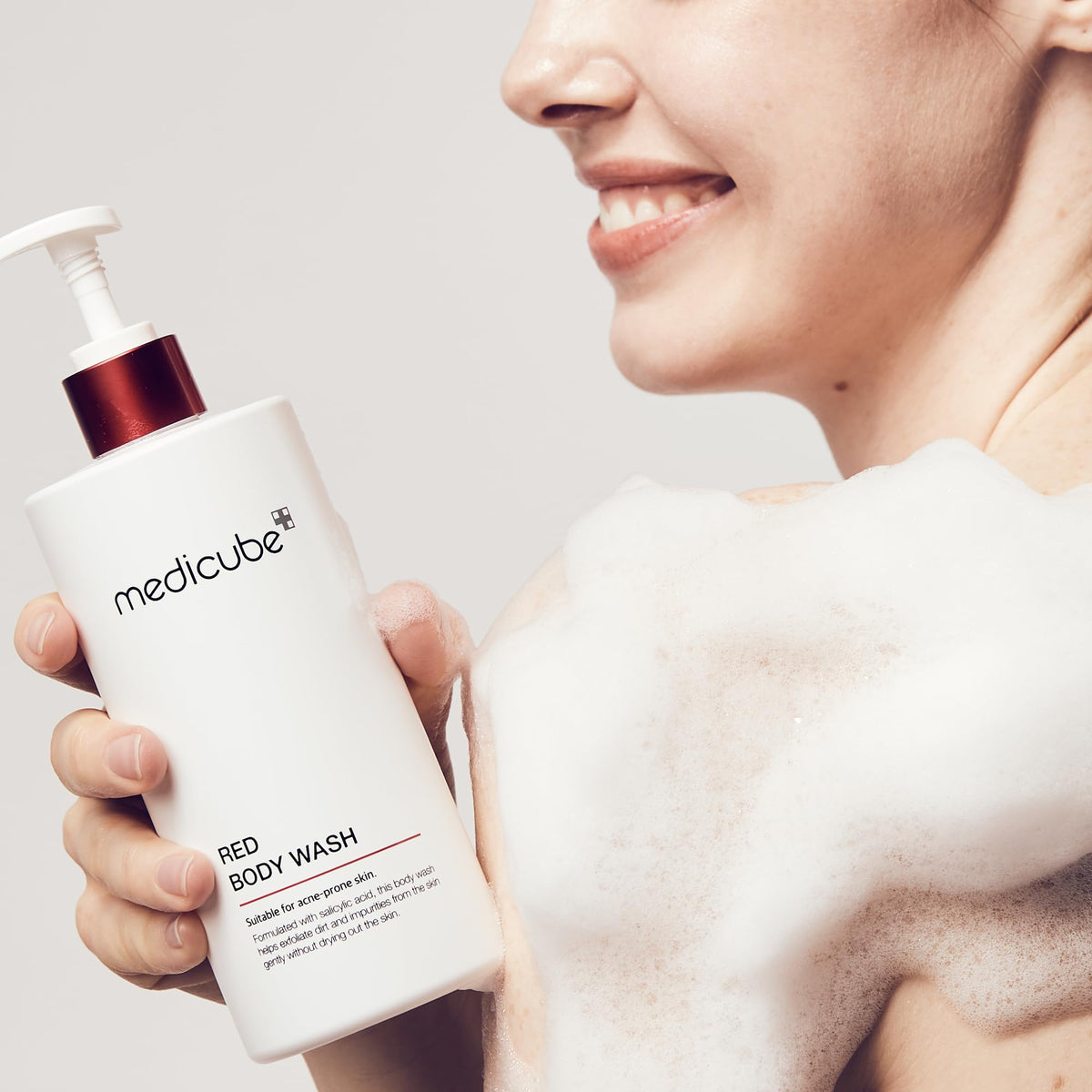 medicube creamy foam texture demonstrating gentle lather and hydrating feel