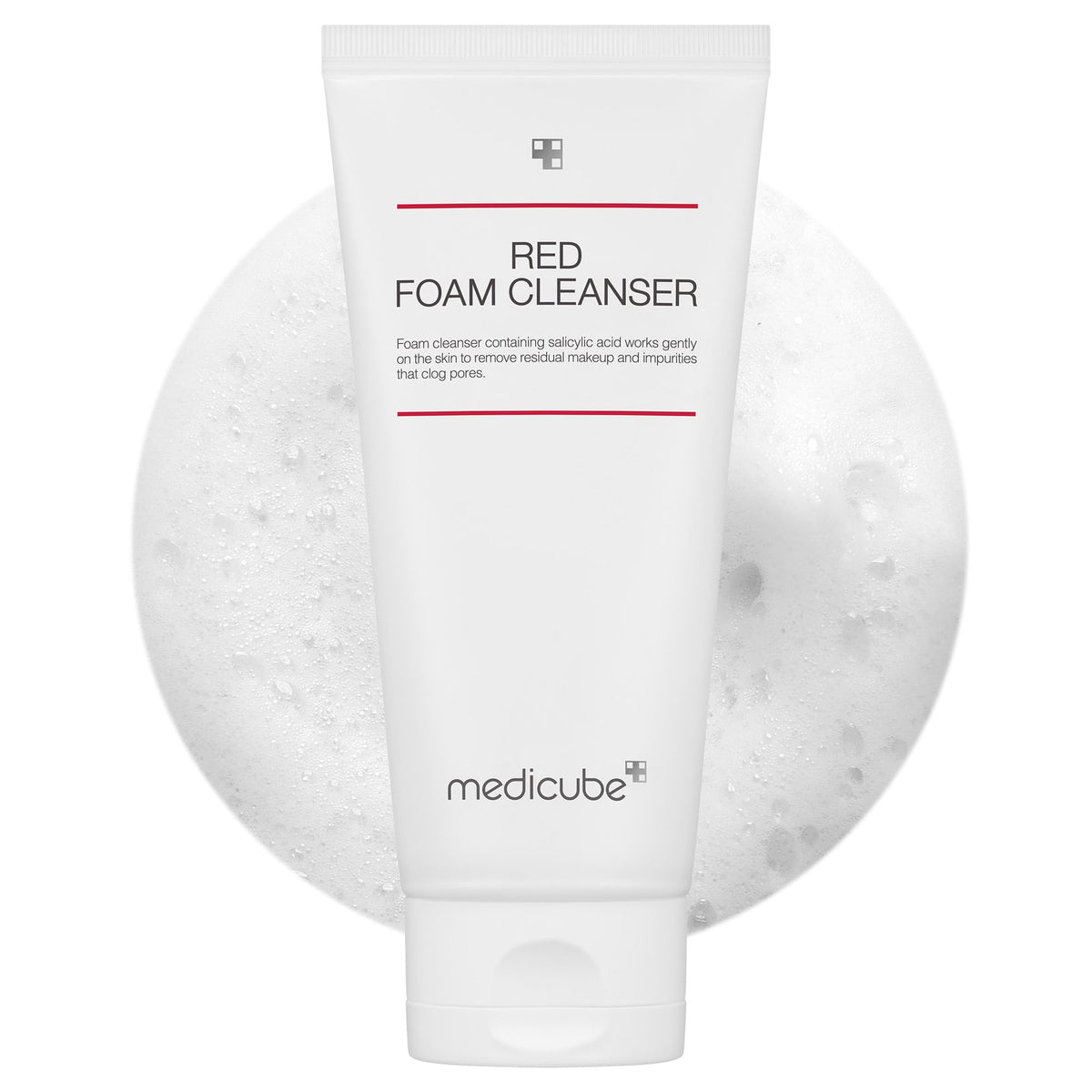 medicube front tube showing cleanser packaging and easy dispensing benefit