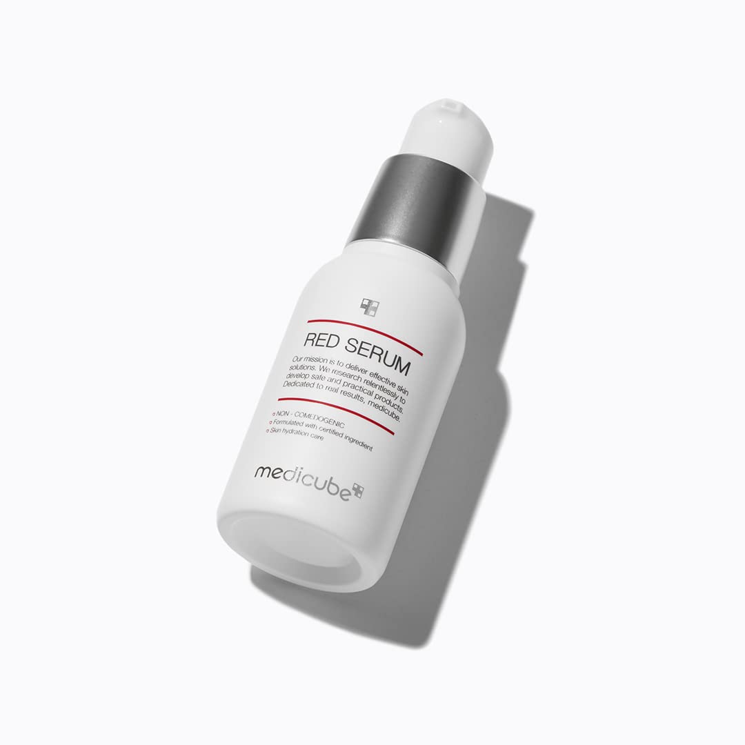 Medicube Red Serum 2.0 droplet on skin showing quick absorption benefit