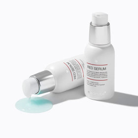 Medicube Red Serum 2.0 texture dispensed from pump showing lightweight gel