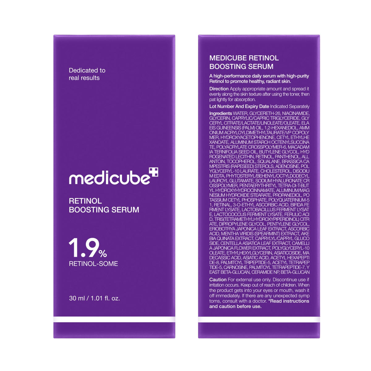 medicube bottle staged by bedside lamp suggesting recommended nighttime use