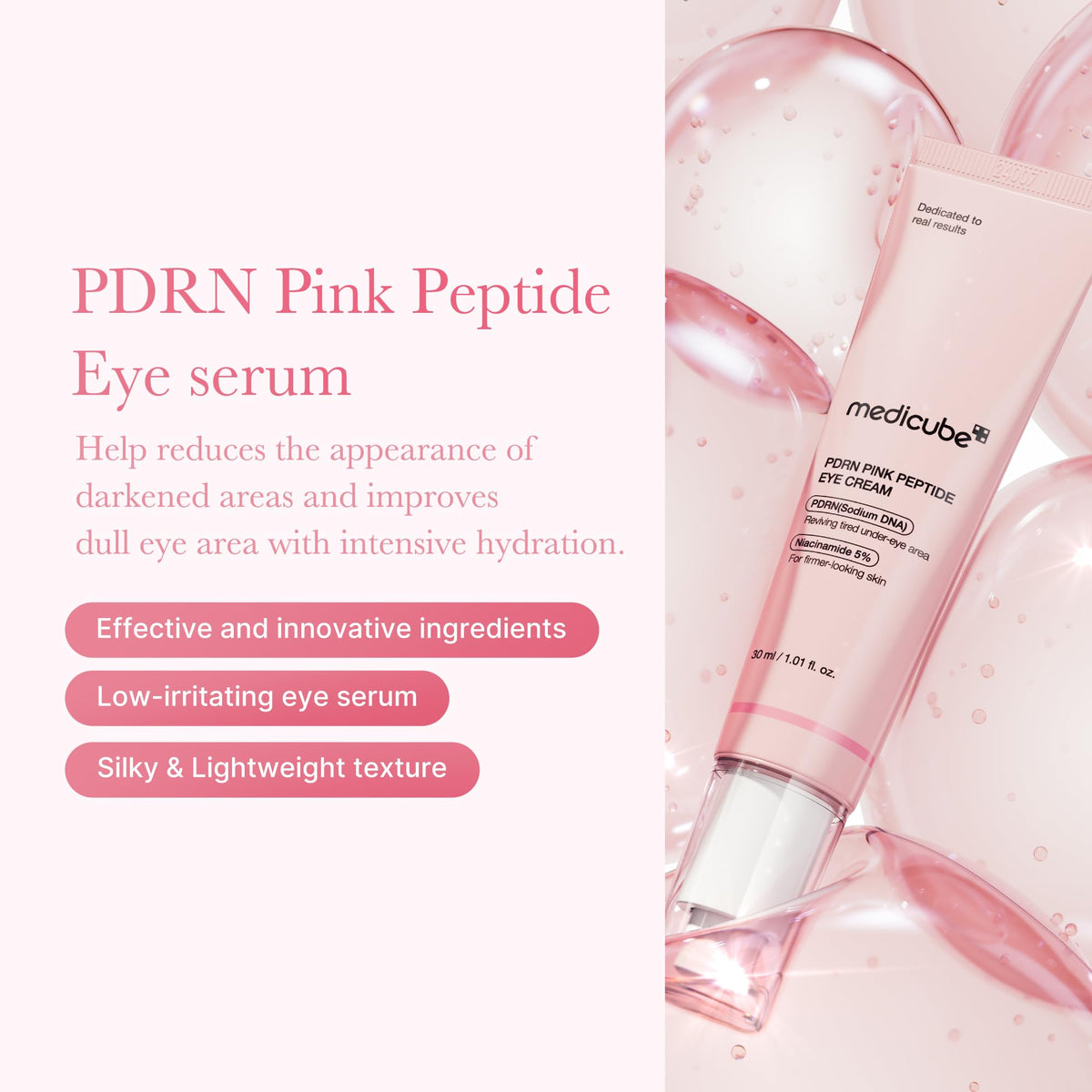 medicube close-up texture shot showing silky serum for fast hydration