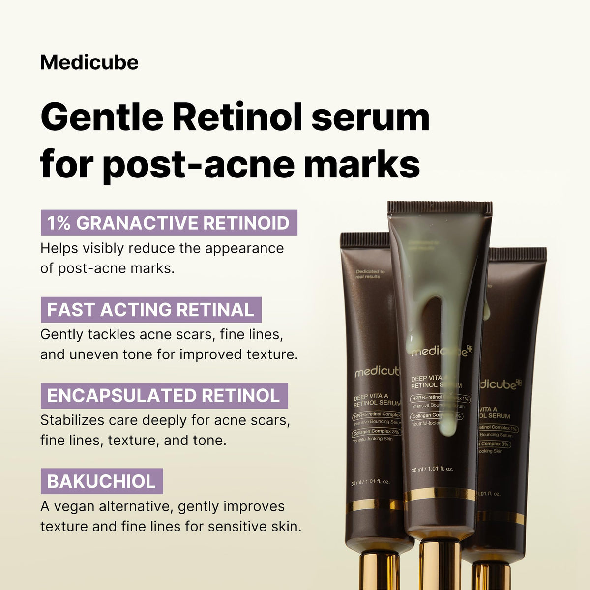 medicube texture close up of serum, illustrating fast absorption and smooth feel