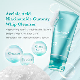 medicube texture close-up blue gel transforms into creamy foam