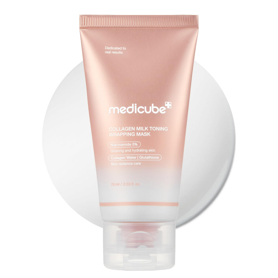 medicube front packaging showing the mask tube for quick recognition and convenience