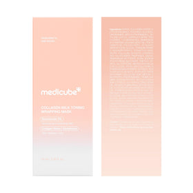 medicube mask on bathroom vanity as lifestyle shot showing morning routine fit