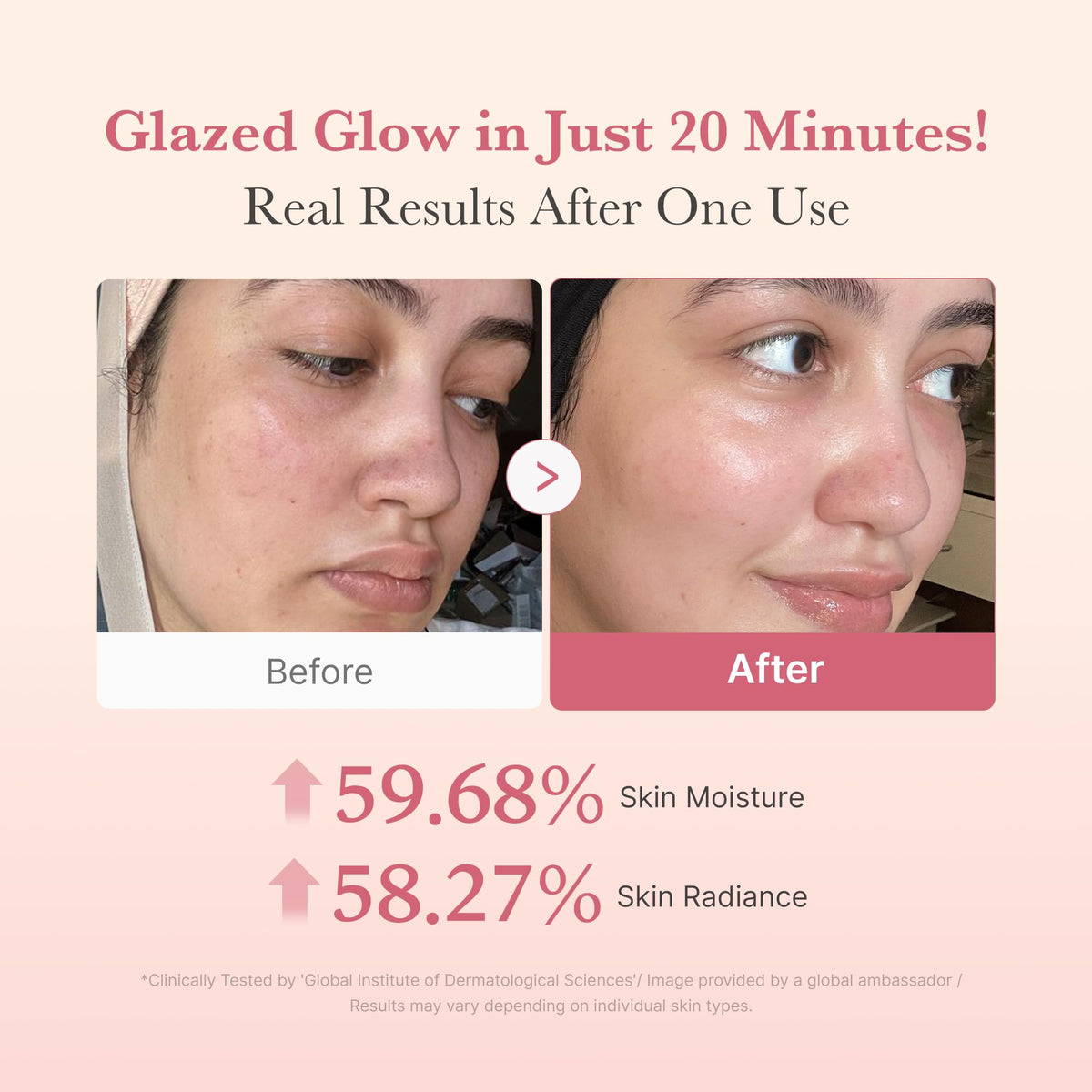 medicube peeling action image showing gentle removal and no-rinse convenience