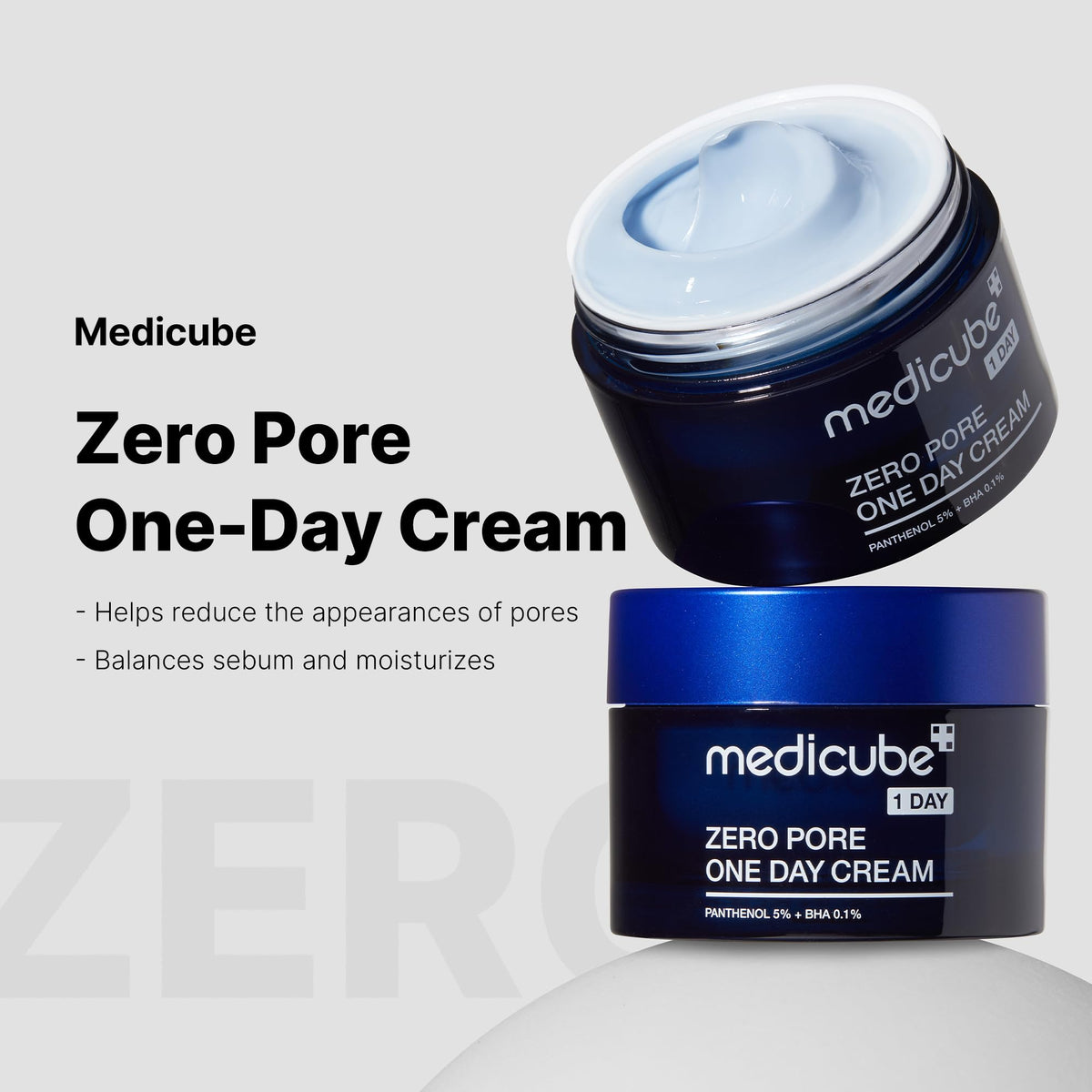 Medicube cream texture close-up highlighting lightweight, non-greasy feel