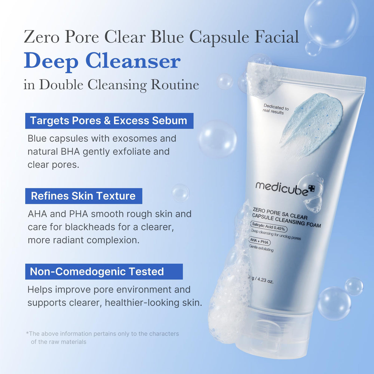 medicube close-up texture of cleanser showing gentle beads