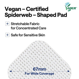 MEDIHEAL pad applied to cheek and forehead illustrating targeted lifting and smoothing effect