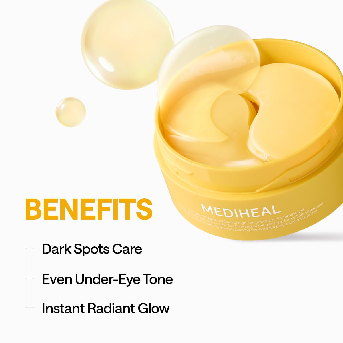 MEDIHEAL hydrogel close-up showing texture and gentle adherence to skin