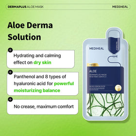 MEDIHEAL close-up of clear aloe-rich essence highlighting hydrating boost