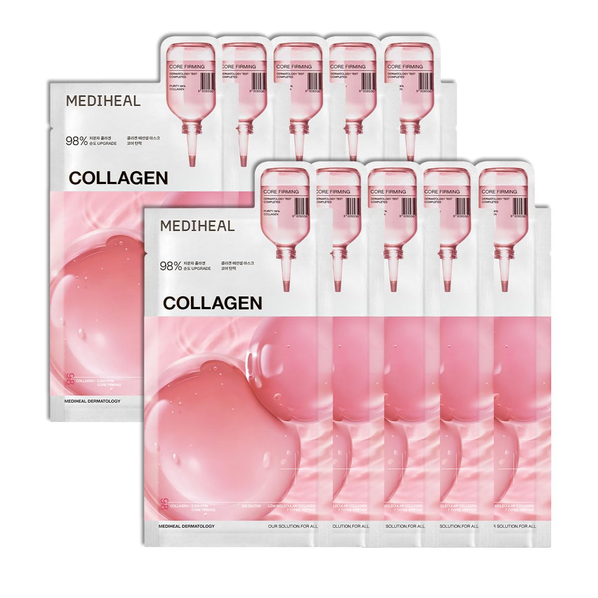 MEDIHEAL front packaging showing 10 sheets and benefits